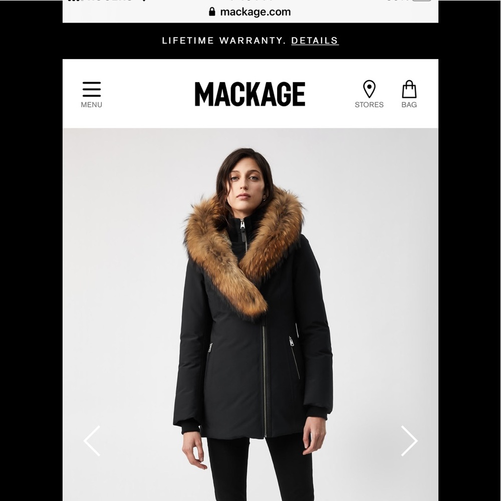 Mackage Black Real fur, Black jacket.  Worn once